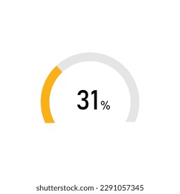 31 percent,semicircle shape percentage diagram symbol,transparent background.