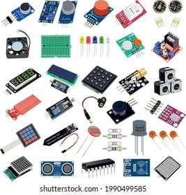 31 pieces sensor Module for Robot Project, sensor kit full, vector, For arduino 31 in 1 Sensors Modules Kit