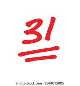 31 points exam score, thirty one points test results, low marks illustration