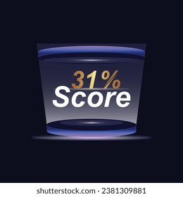 31% Score Sign Designed to catch the  and illustration  combination in blue Vector illustration background design.