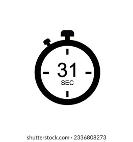 31 Seconds timer icon, 31 sec digital timer. Clock and watch, timer, countdown.