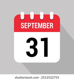 31 september calendar icon design object vector