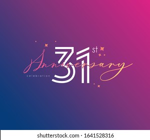 31 st Anniversary celebration logo, Icon template Vector.