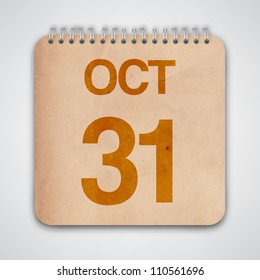 31 th October on Old Notebook Halloween Day Vector