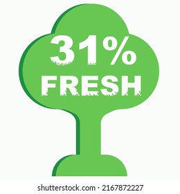 31% Vector Illustration of Fresh food everyday graphic label or sticker on white background, vector design illustration. Suitable for product label