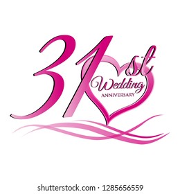 31 wedding anniversary graphics logo