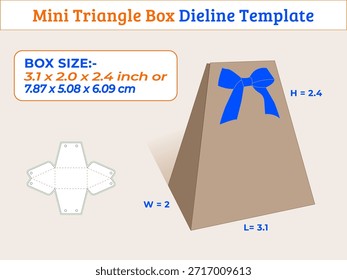 Caixa mini triângulo de 3,1 x 2,0 x 2,4 polegadas