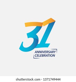 31 Year Anniversary Celebration Vector Template Design Illustration