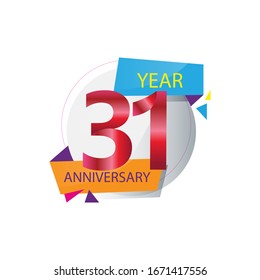 31 Year Anniversary celebration Vector Template Design Illustration