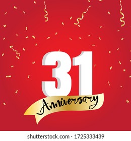 31 year anniversary celebration, vector design for celebrations, invitation cards and greeting cards
