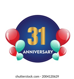 31 year anniversary celebration, vector design for celebrations, invitation cards and greeting cards