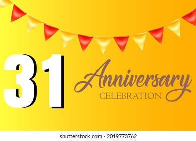 31 year anniversary celebration, vector design for celebrations, invitation cards and greeting cards