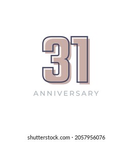 31 Year Anniversary Celebration Vector. Happy Anniversary Greeting Celebrates Template Design Illustration