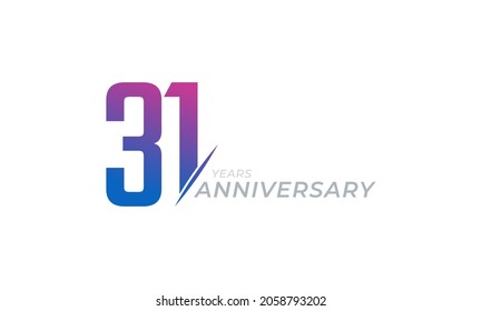 31 Year Anniversary Celebration Vector. Happy Anniversary Greeting Celebrates Template Design Illustration