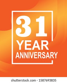 31 year anniversary design template. vector design for celebration, invitation card, and greeting card