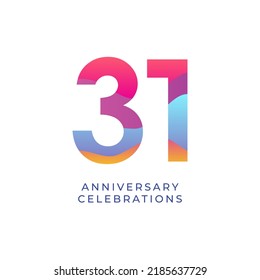 31 year anniversary design template. vector template illustration