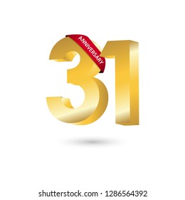 31 Year Anniversary Vector Template Design Illustration