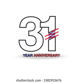 31 Year Anniversary Vector Template Design Illustration
