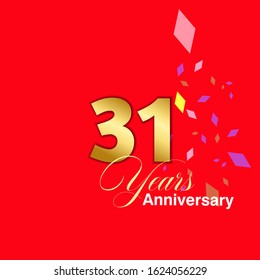 31 Year Anniversary Vector Template Design Illustration