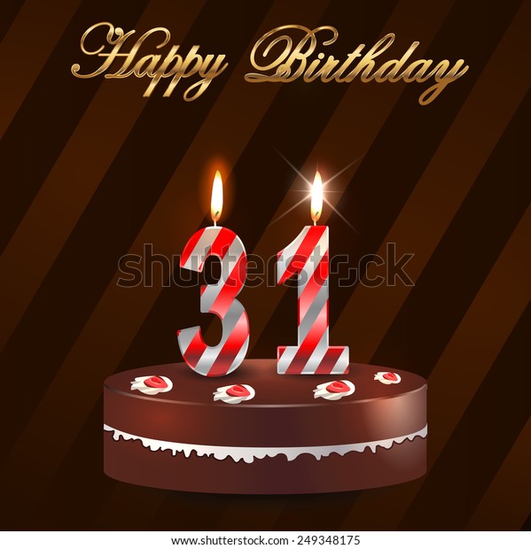 Image Vectorielle De Stock De 31 Year Happy Birthday Card Cake