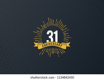 31 years anniversary celebration design with fireworks background