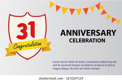 31 years anniversary celebration logo vector template design