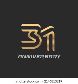 31 years anniversary celebration logotype with elegant modern number