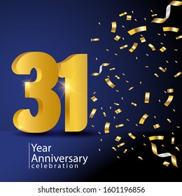 31 Years Anniversary Celebration Vector Template Design Illustration