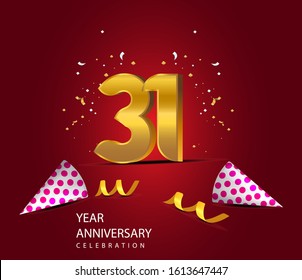 31 Years Anniversary Celebration Vector Template Stock Vector (Royalty ...
