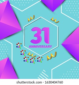 31 Years Anniversary Celebration Vector Template Design Illustration