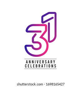 31 Years Anniversary Celebration Vector Template Design Illustration