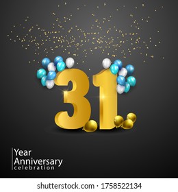 31 Years Anniversary Celebration Vector Template Design Illustration