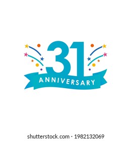 31 Years Anniversary Celebration Vector Template Design Illustration. Vector Eps10