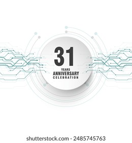31 years anniversary celebration vector template design illustration