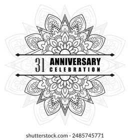 31 años celebración de aniversario Vector Plantilla diseño ilustración