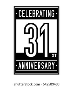 31 years anniversary design template. Vector and illustration.