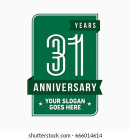 31 years anniversary design template. Vector and illustration.