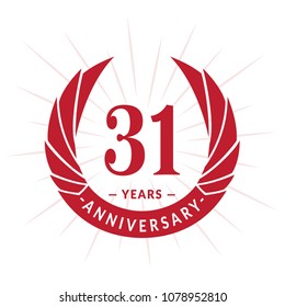 31 years anniversary. Elegant anniversary design. 31 years logo.