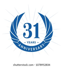 31 years anniversary. Elegant anniversary design. 31 years logo.