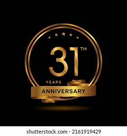 31 Years Anniversary Logo Gold Color Stock Vector (Royalty Free ...
