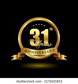 31 Years Anniversary Logo Golden Ring Stock Vector (Royalty Free ...