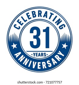 31 years anniversary logo. Vector and illustration.