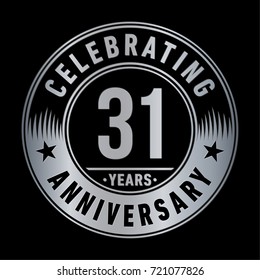 31 years anniversary logo. Vector and illustration.