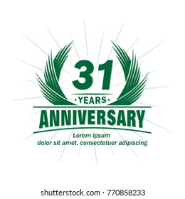 31 years design template. Anniversary vector and illustration template.