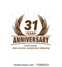 31 years design template. Anniversary vector and illustration template.