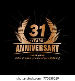 31 years design template. Anniversary vector and illustration template.