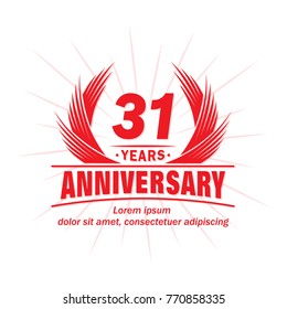 31 years design template. Anniversary vector and illustration template.