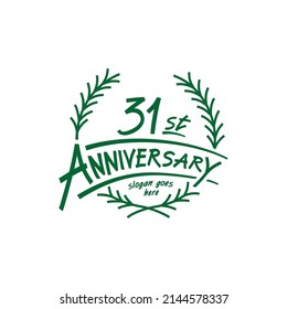 31 years design template. Vector and illustration. 31st years logo.