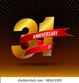 31 years gold anniversary celebration logotype 