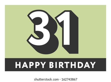 31 years happy birthday card